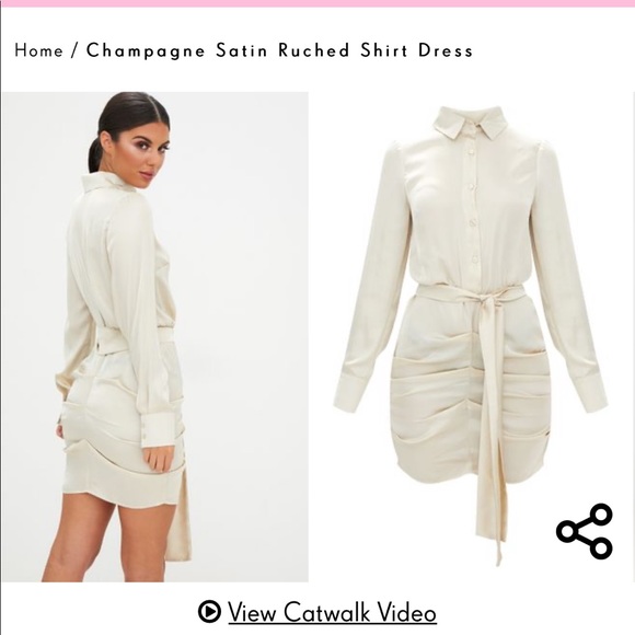 PRETTY LITTLE THING CHAMPAGNE DRESS - Picture 2 of 3